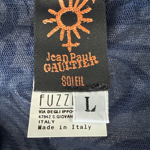 Jean Paul Gaultier Soleil Tattoo Print Mesh Bodycon Maxi Dress size L - Picture 7 of 9